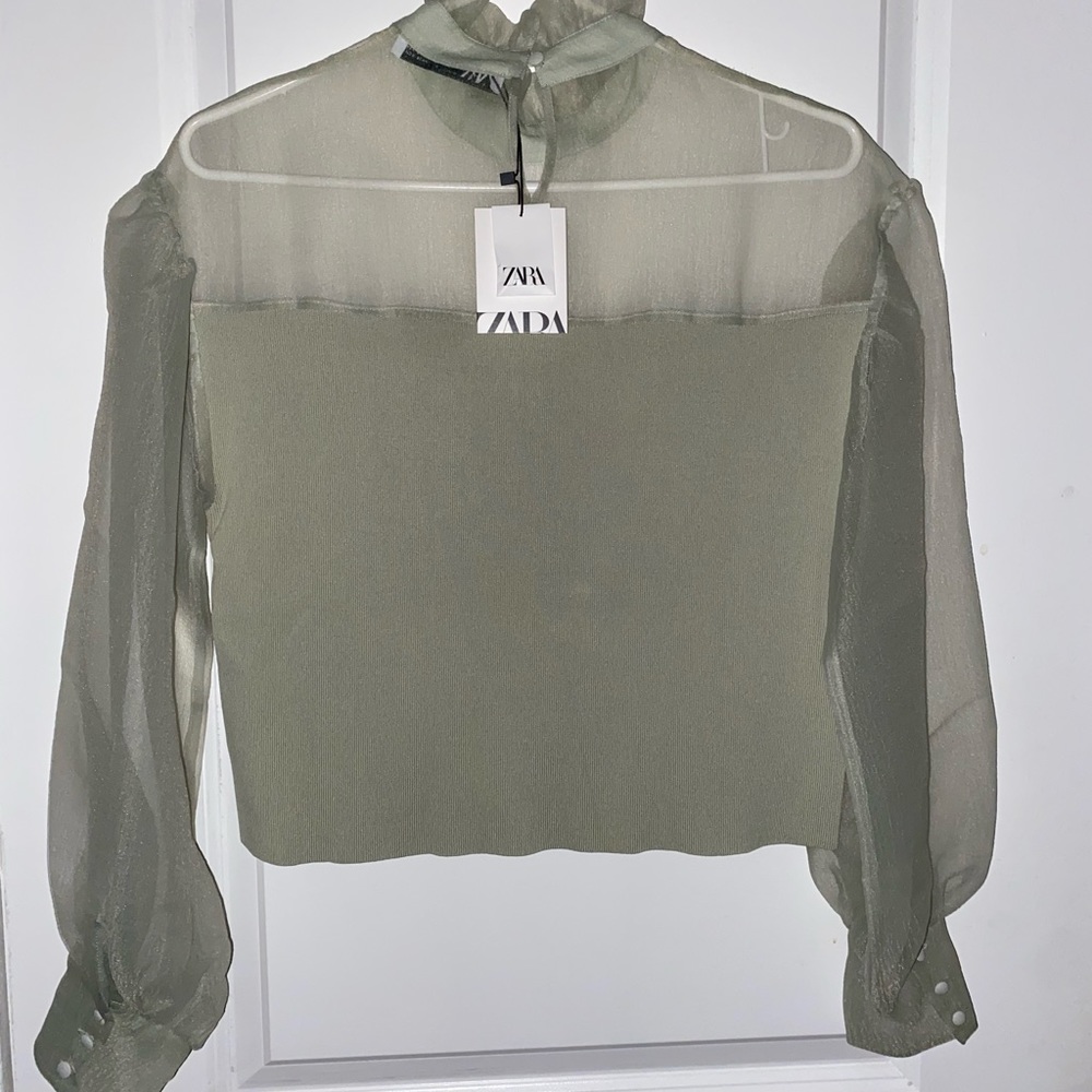 Zara Organza Knit top - Picture 2 of 13